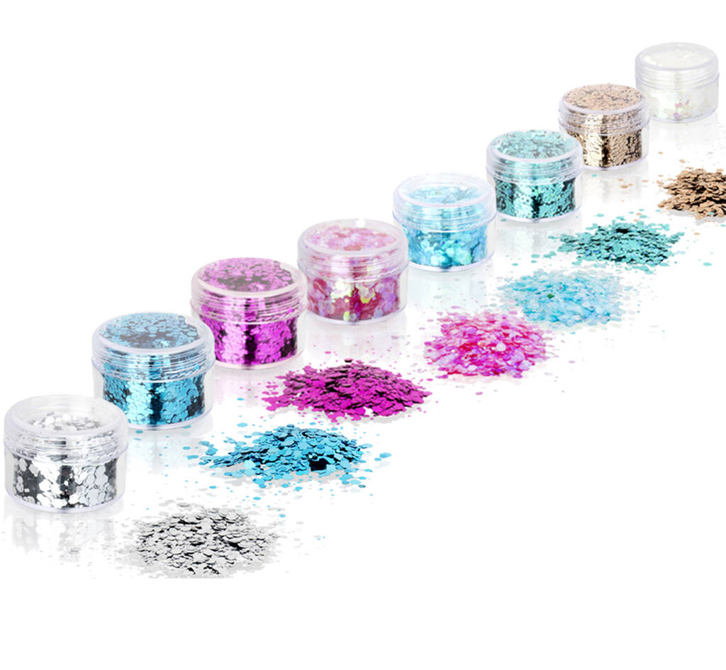 Face And Body Glitter Set With Eight Colours And Gel By Apatchy