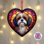 Shih Tzu Stained Glass Effect Heart Suncatcher, thumbnail 7 of 7