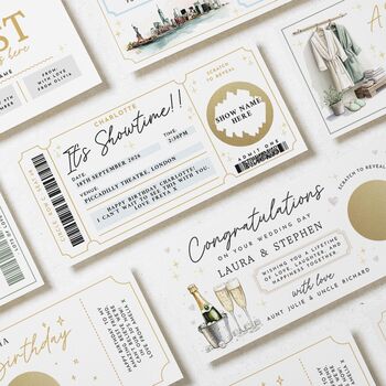Theatre Ticket Scratch Reveal Gold Foil Voucher, 4 of 4