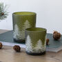 Green Glass Christmas Tea Light Holder, thumbnail 2 of 5