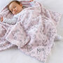 Personalised Soft Pink Elephant Motif Baby Blanket, thumbnail 1 of 5