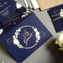 Be Our Guest Blue Floral Wedding Invitations Sample, thumbnail 5 of 7