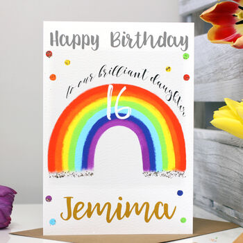 Personalised Rainbow Age Birthday Card, 6 of 11