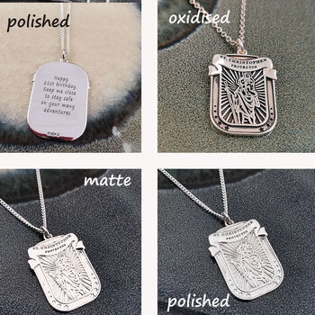 'Protectus' Dog Tag Saint Christopher Necklace, 9 of 12