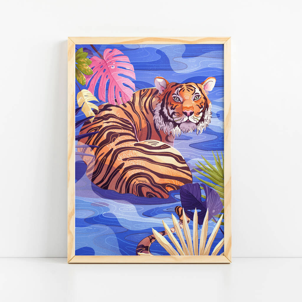 Water Tiger Art Print By Gosia Grodzka Illustration