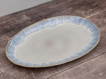 Blue Patterned Oval Serving Plate, 41cm, 3 of 4