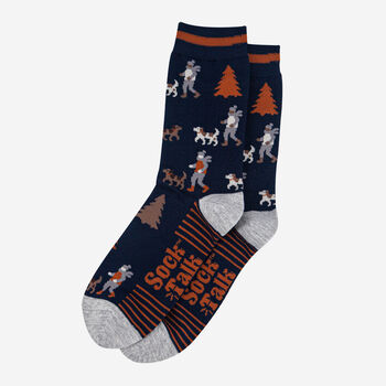 Dog Walker Bamboo Socks Men's Navy Blue, 2 of 3