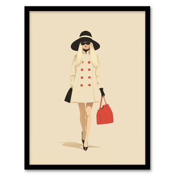 Unbothered Stylish 60s Fashion Model Wall Art Print, 5 of 6