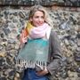 Personalised Soft Khaki And Mustard Colour Block Scarf, thumbnail 3 of 5