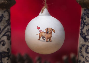 Dachshund Ceramic Round Bauble, 2 of 4