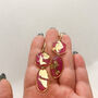 Pink And Gold Foil Geometric Statement Earrings, thumbnail 4 of 9