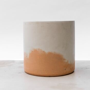 Handmade Eco Plant Pot | Peachy Pink And Off White, 4 of 6