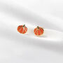 Gold Plated Halloween Pumpkin Earrings, thumbnail 4 of 8