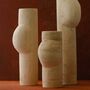 Set Of Three Travertine Belly Vase Trio, Natural Stone, thumbnail 1 of 2