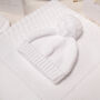 Toffee Moon White Block Knitted Christening Blanket, thumbnail 5 of 11