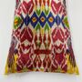 Oblong Velvet Ikat Cushion Ottoman Modern, thumbnail 3 of 10