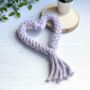 Lilac Heart Rope Dog Toy, thumbnail 1 of 7