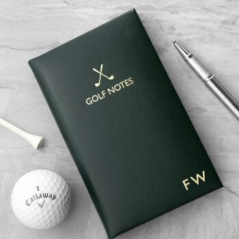 Personalised Embossed Luxury Leather Golf Note Book, 4 of 7