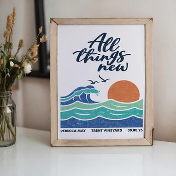 Personalised Adult Baptism Print All Things New, 5 of 10