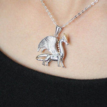 Sterling Silver Dragon Necklace, 2 of 12
