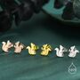 Cute Squirrel Stud Earrings In Sterling Silver, thumbnail 4 of 12