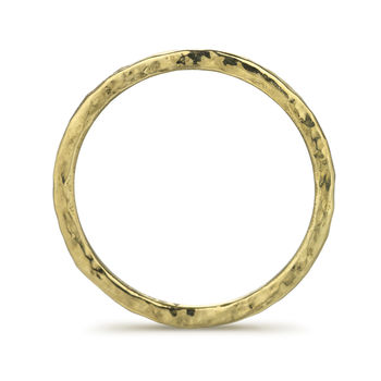 Hammered Wedding Ring In 18ct Gold, 2 of 5