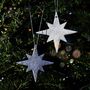 Silver Star Hanging Decoration, Set Of Four, thumbnail 5 of 7