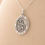 Personalised St Christopher Necklace In Oxidised Sterling Silver, thumbnail 1 of 5