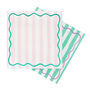 Pale Pink And Mint Green Striped Cotton Napkins X Four, thumbnail 1 of 4