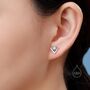 Sterling Silver Blue Opal Chevron Stud Earrings, thumbnail 9 of 12