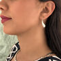 Curved Teardrop Drop Sterling Silver Earrings, thumbnail 1 of 6