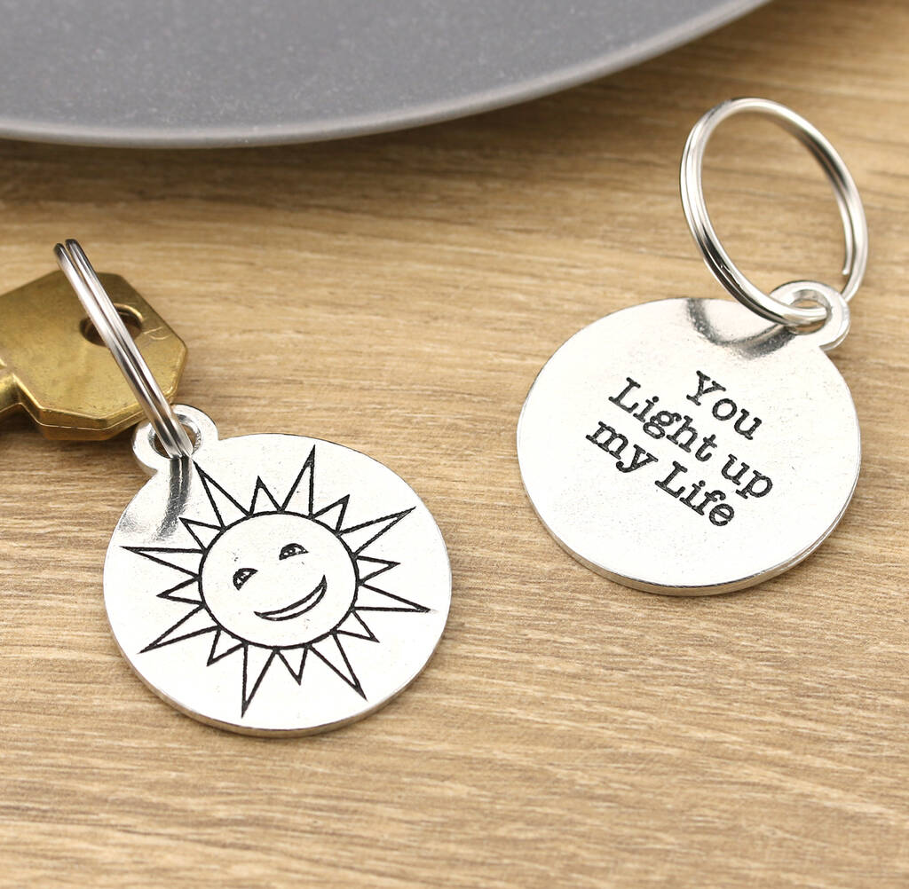 Image of You Light Up My Life Personalised Pewter Keyring