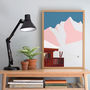 Skiing Chalet In The Mountains Fine Art Print, thumbnail 1 of 3