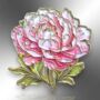 Peony Flower Enamel Lapel Pin Brooch, thumbnail 3 of 8