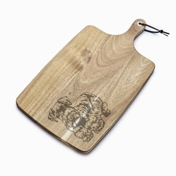 Personalised Cesky Terrier Engraved Acacia Serving Board, 2 of 2