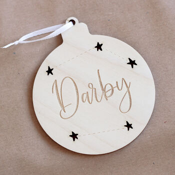 Personalised Wooden Christmas Tree Decoration, 3 of 4