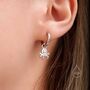 Sterling Silver Cute Octopus Dangle Huggie Hoops, thumbnail 6 of 10