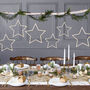 Three Gold Glitter Wooden Star Decorations, thumbnail 1 of 4