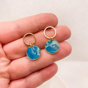 Circular Turquoise Stud Earrings 'Something Blue', 8 of 10