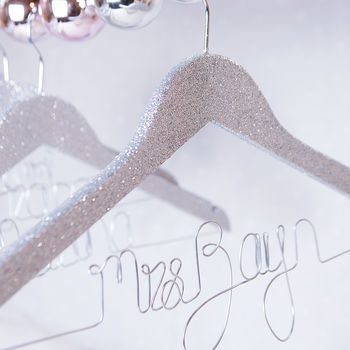 Personalised Glitter Wedding Hanger, 2 of 6