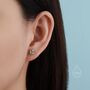 Tiny Opal Leaf Stud Earrings Sterling Silver, thumbnail 2 of 11