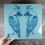 Lovebirds Aqua Turquoise Worktop Protector Cutting Board, thumbnail 6 of 9