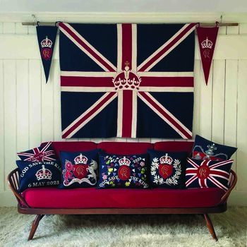 Union Jack Coronation Cushion With Royal Insignia, 4 of 4
