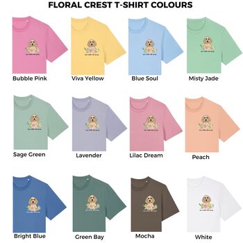 Personalised Floral Crest Dog Lover T Shirt, 2 of 12