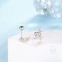 Sterling Silver Tiny Hydrangea Bouquet Cz Screw Back Earrings, thumbnail 8 of 12