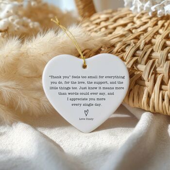Personalised Thank You Heart Ceramic Keepsake, 2 of 5