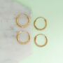 Yellow/Rose Gold Sterling Silver Hoops, thumbnail 1 of 3