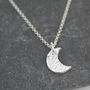 Sterling Silver Small Textured Moon Pendant, thumbnail 6 of 7
