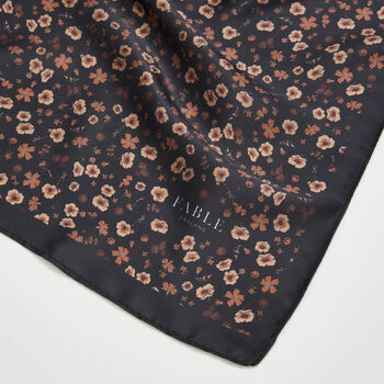 Deco Blooms Silky Lightweight Black Scarf, 2 of 3
