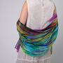 100% Mulberry Silk Scarf, Rainbow Colour In Gift Box, thumbnail 9 of 10
